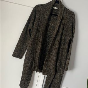 Brown + Black Blend Chunky Cardigan Sweater